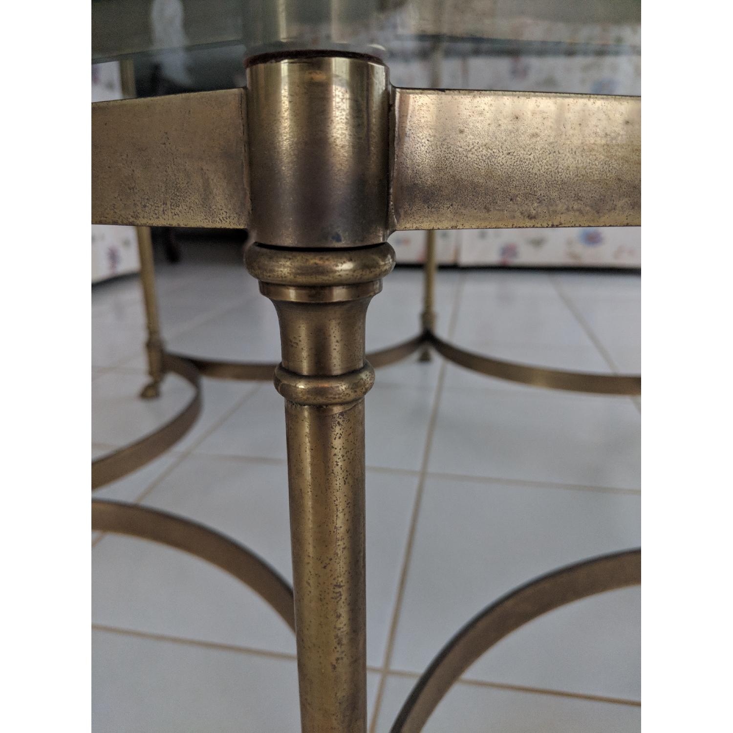 La Barge Brass & Glass Hexagonal Coffee Table - image-3