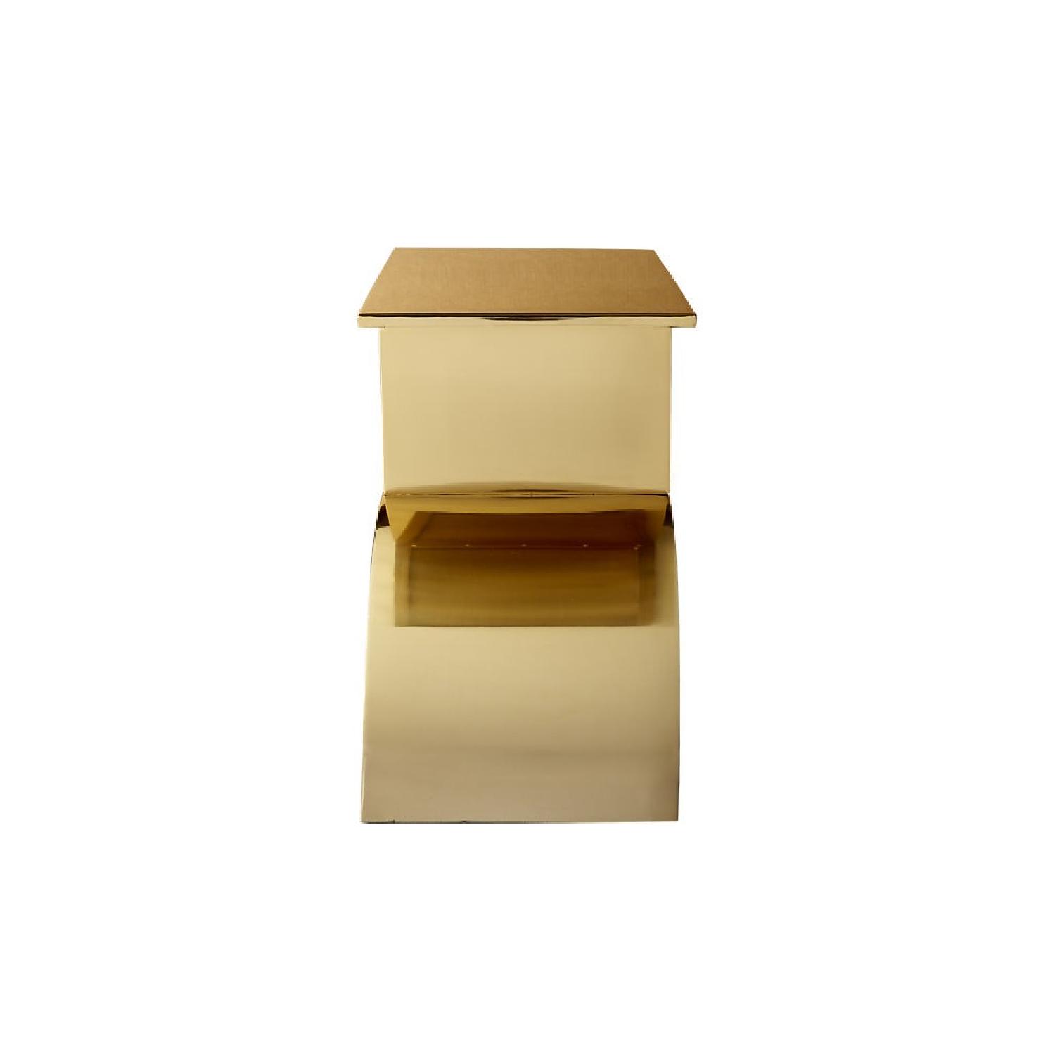 CB2 Gold Curve Side Table - image-2