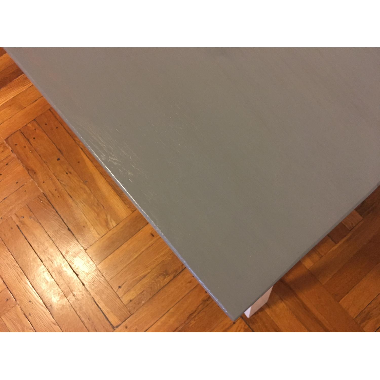 Ikea Grey Top Dining Table w/ Adjustable Trestle Legs - image-2