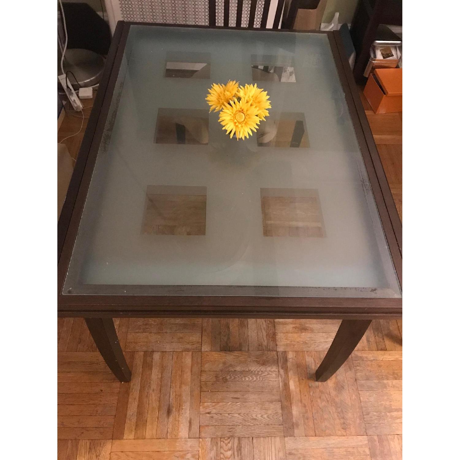 Calligaris Glass & Wood Extendable Dining Table w/ 4 Chairs - image-1