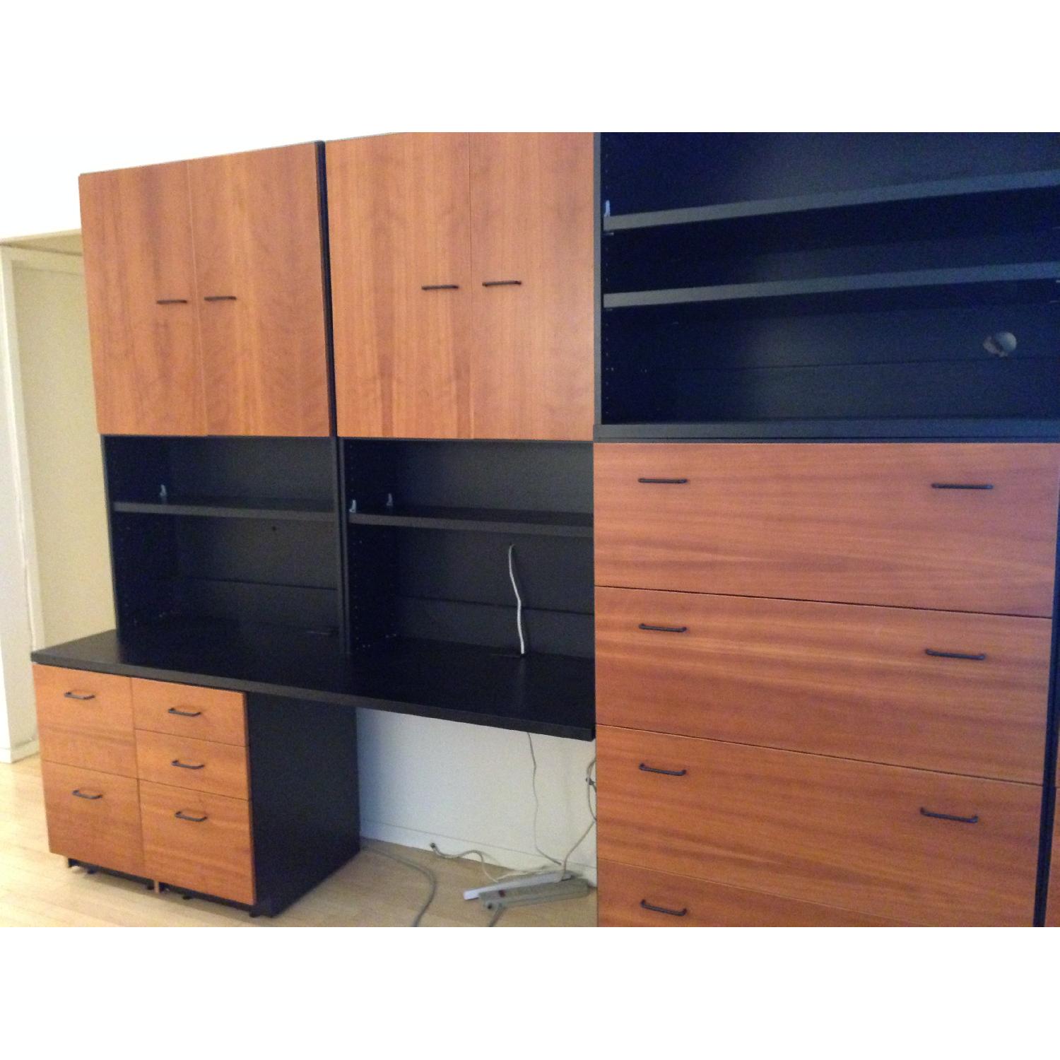 Techline Wall Unit w / Desk Shelves & 2 File AptDeco