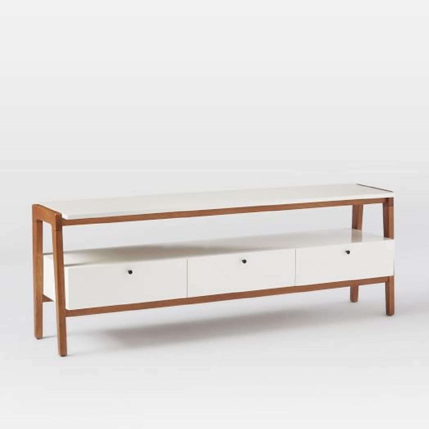 West Elm Modern Media Console in White Lacquer - image-1