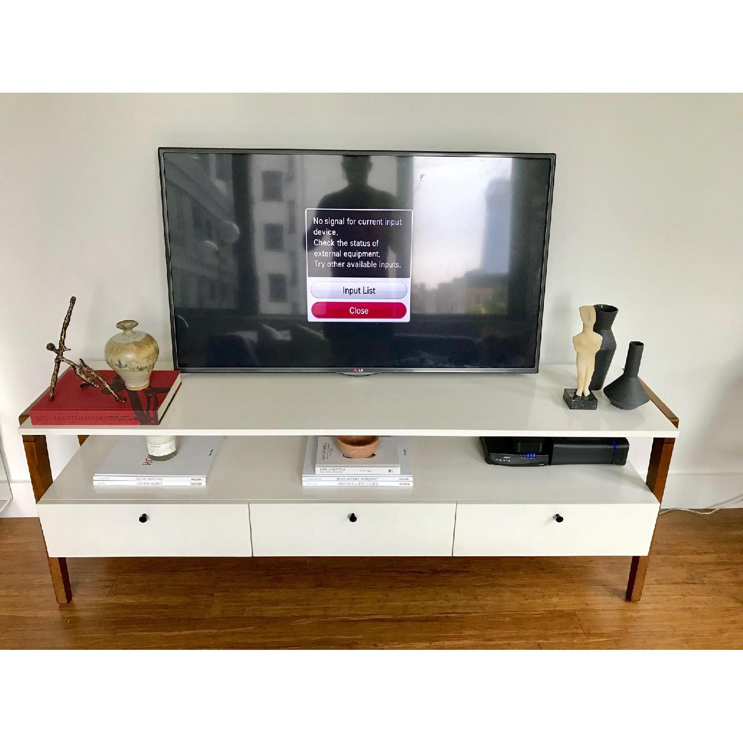 West Elm Modern Media Console in White Lacquer - image-2