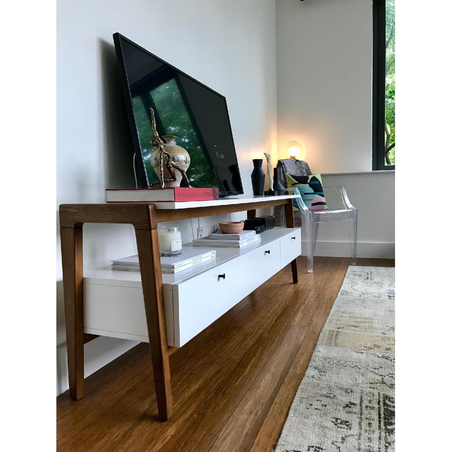 West Elm Modern Media Console in White Lacquer - image-4