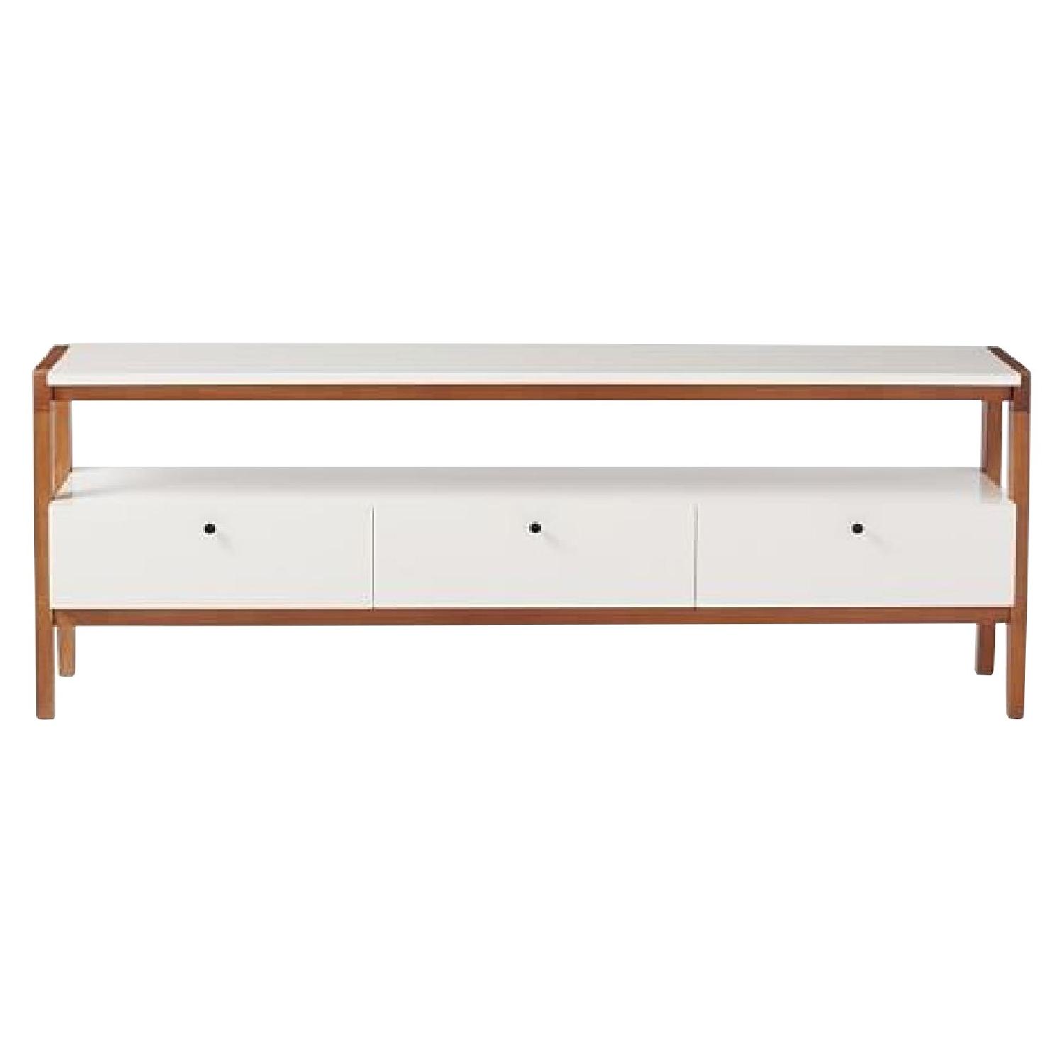 West Elm Modern Media Console in White Lacquer - image-0