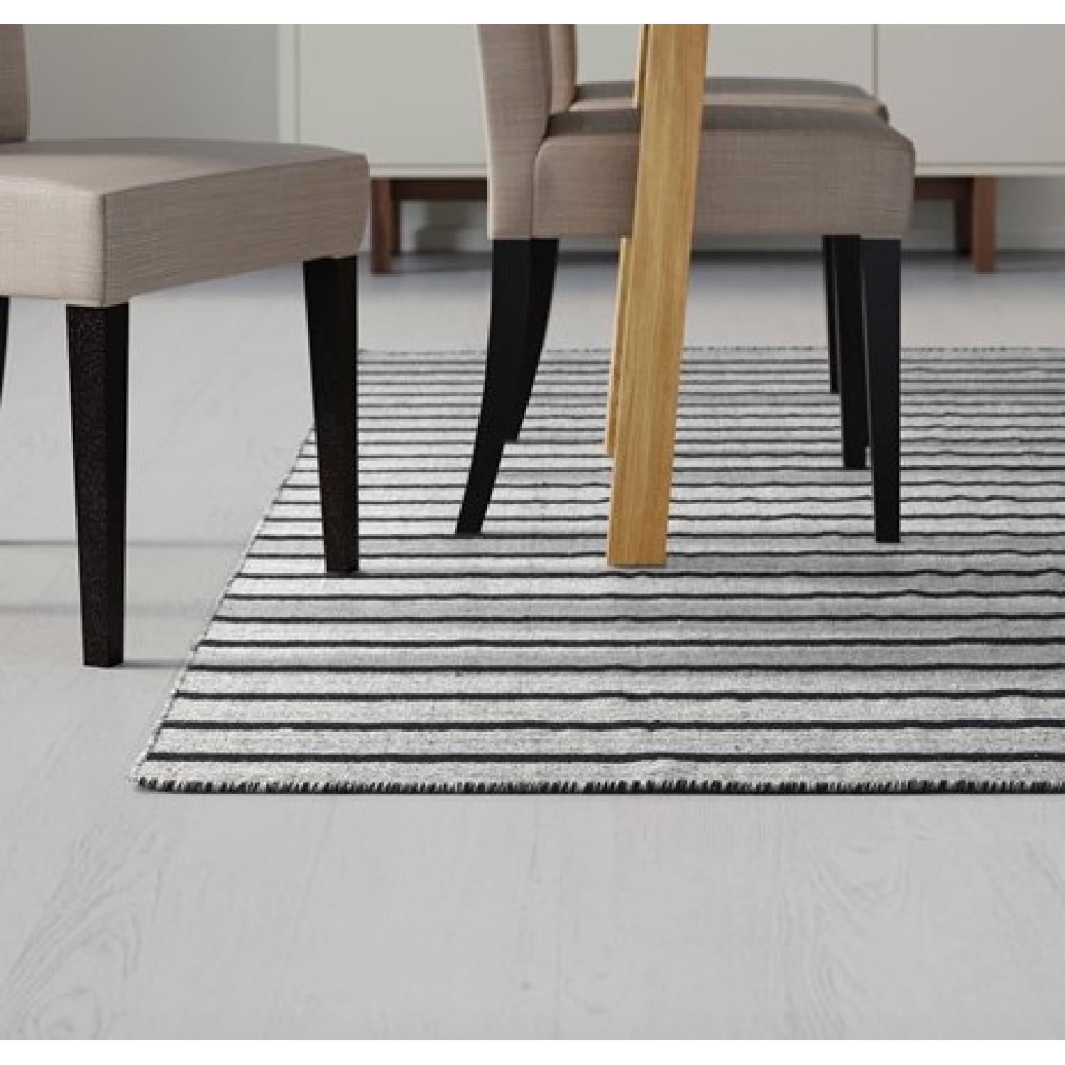 Ikea Raskmolle Gray & Black Striped Wool Rug - image-1