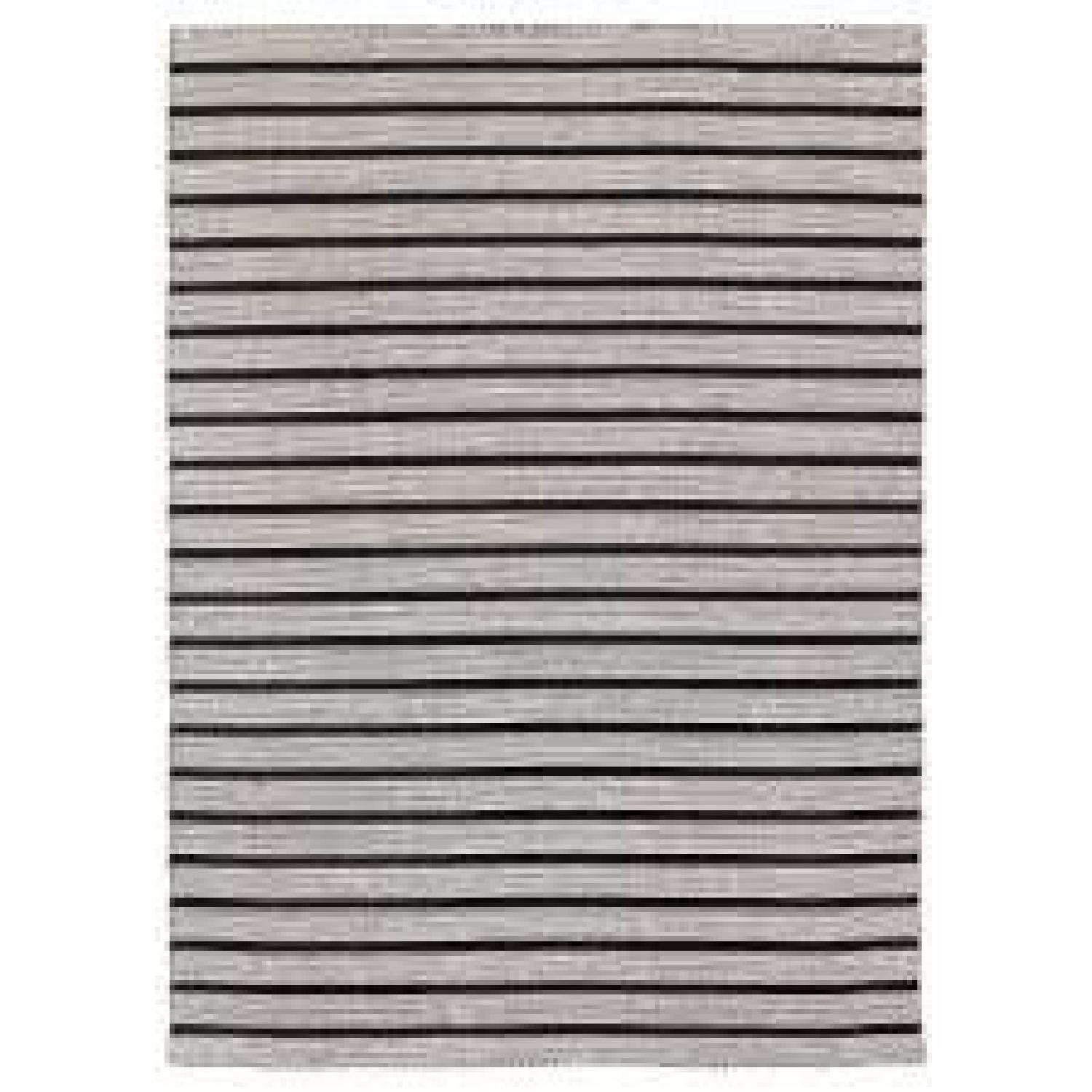 Ikea Raskmolle Gray & Black Striped Wool Rug - image-2