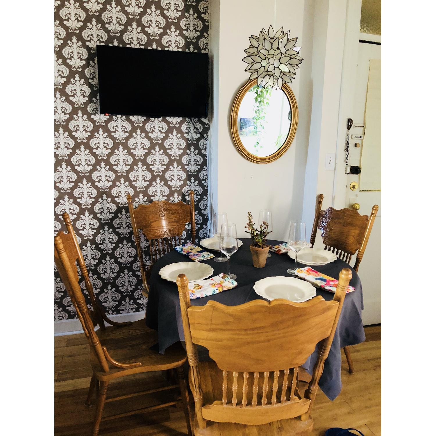 Wooden Extendable Dining Table w/ 4 Chairs - AptDeco
