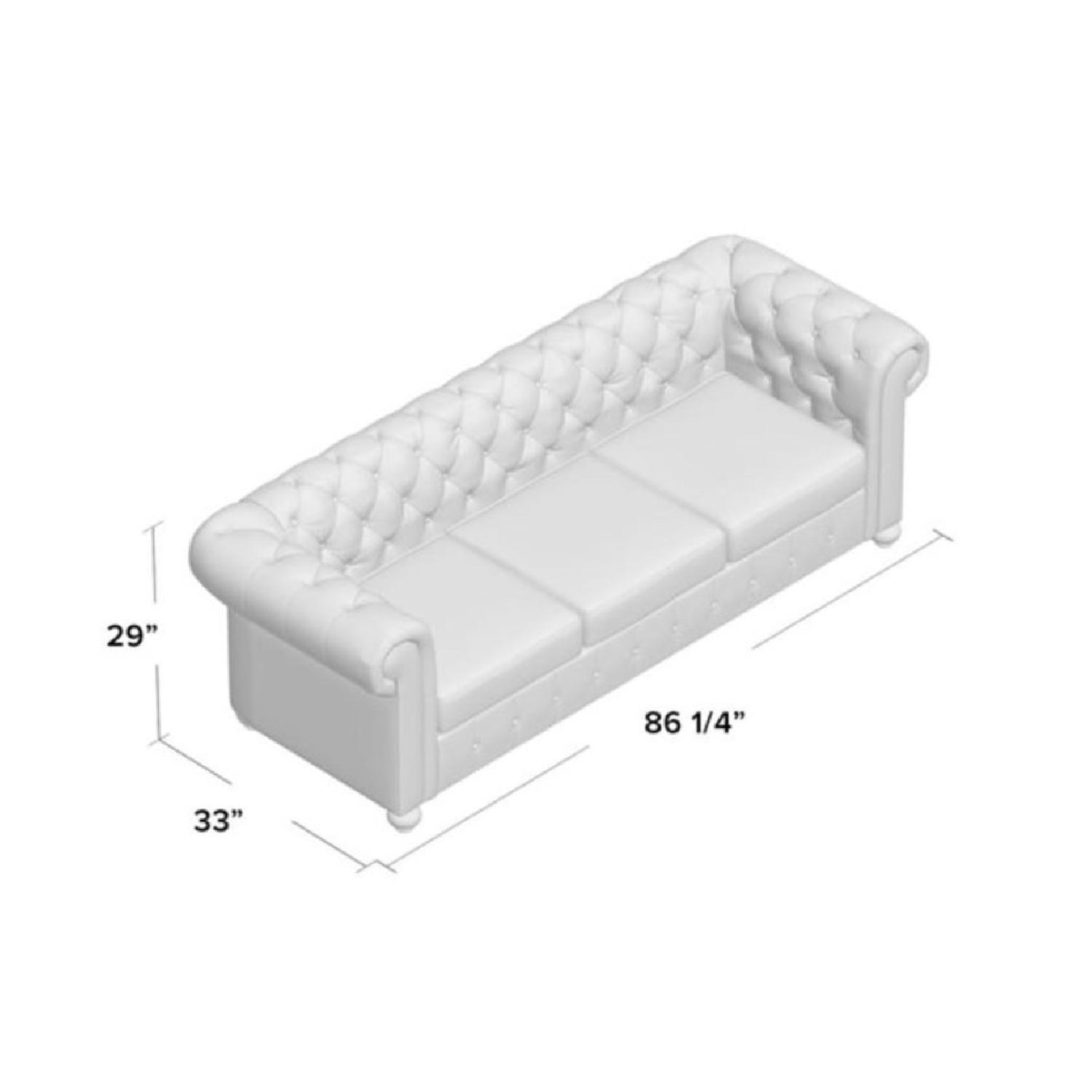 Mulhouse Furniture Garcia Linen Chesterfield Sofa - image-1