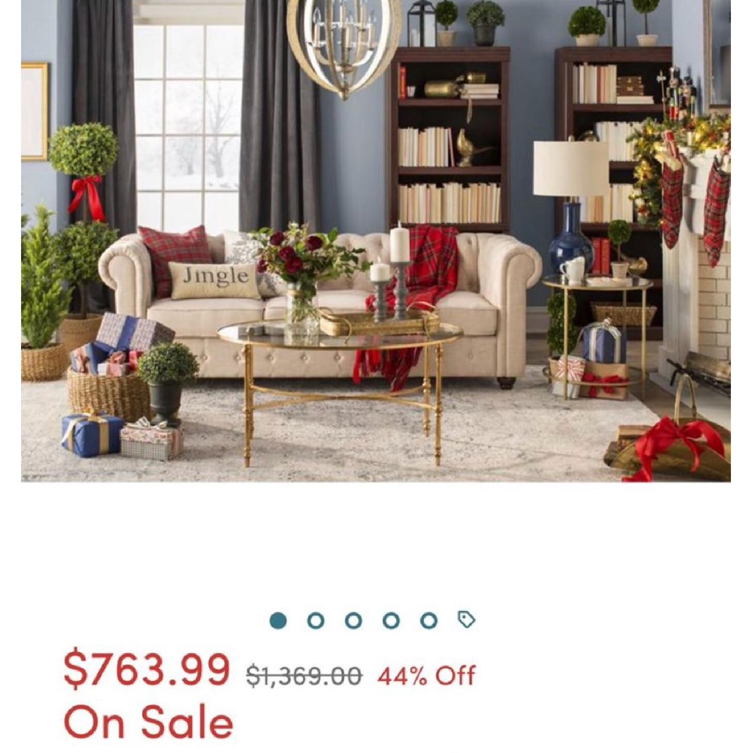 Mulhouse Furniture Garcia Linen Chesterfield Sofa - image-2