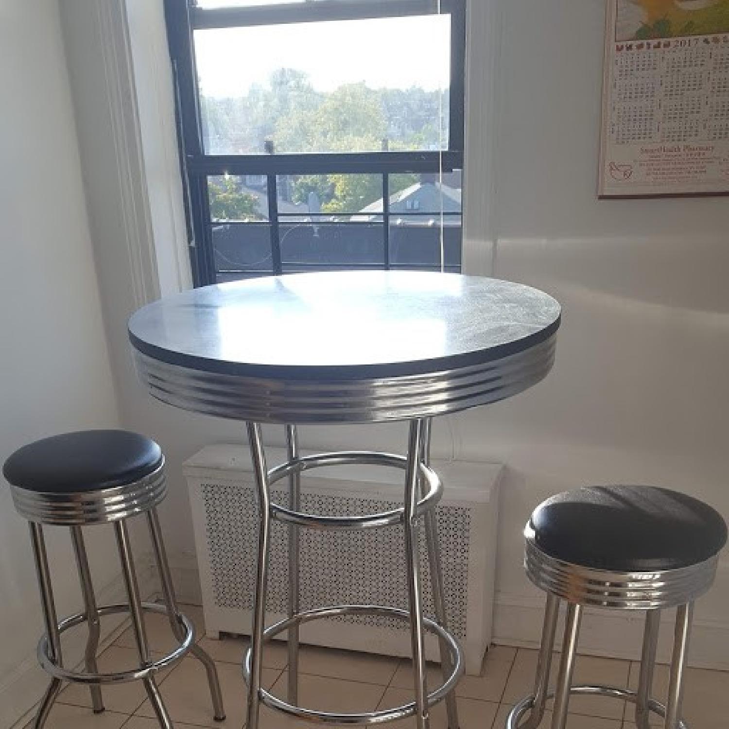 Retro Bar Table w/ 2 Stools - image-1