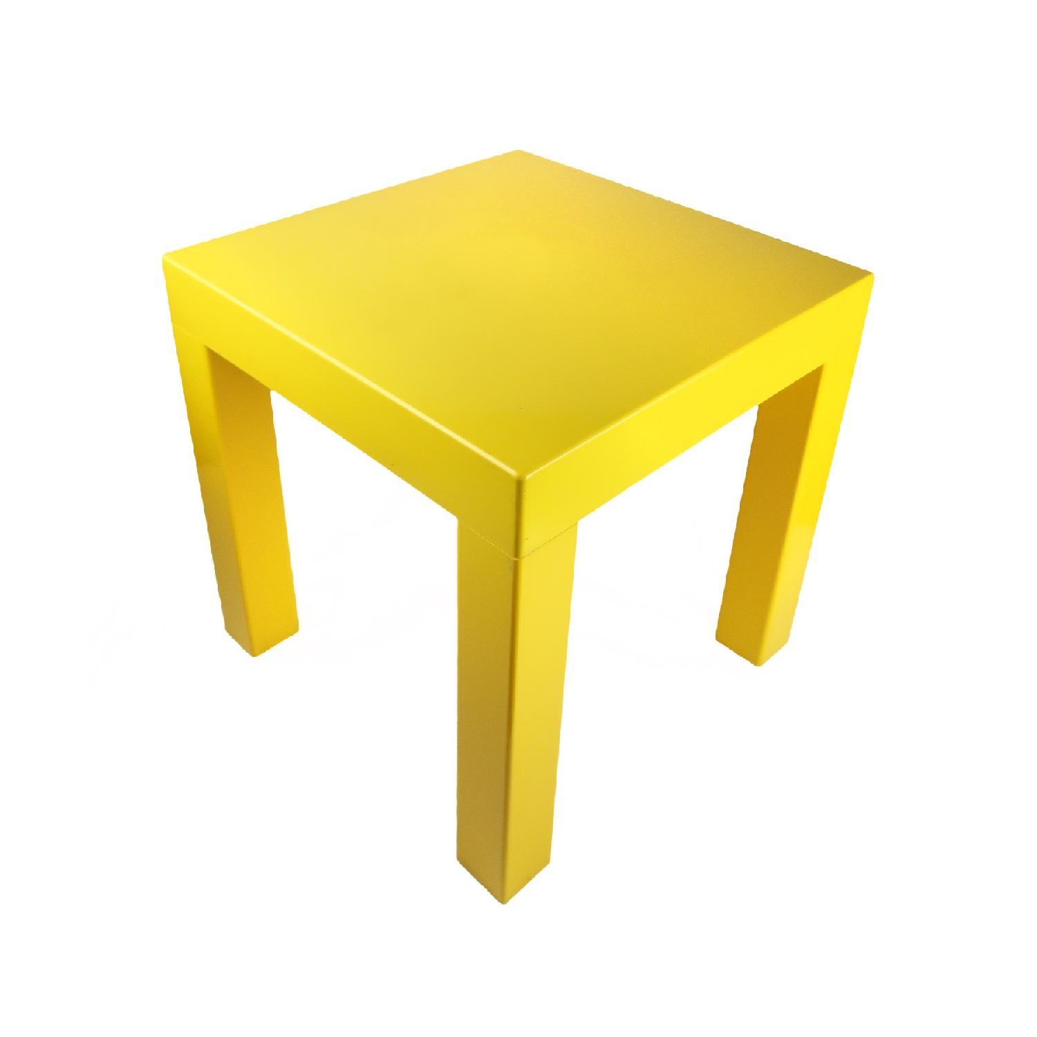 Vintage Yellow Plastic Side Table - image-1