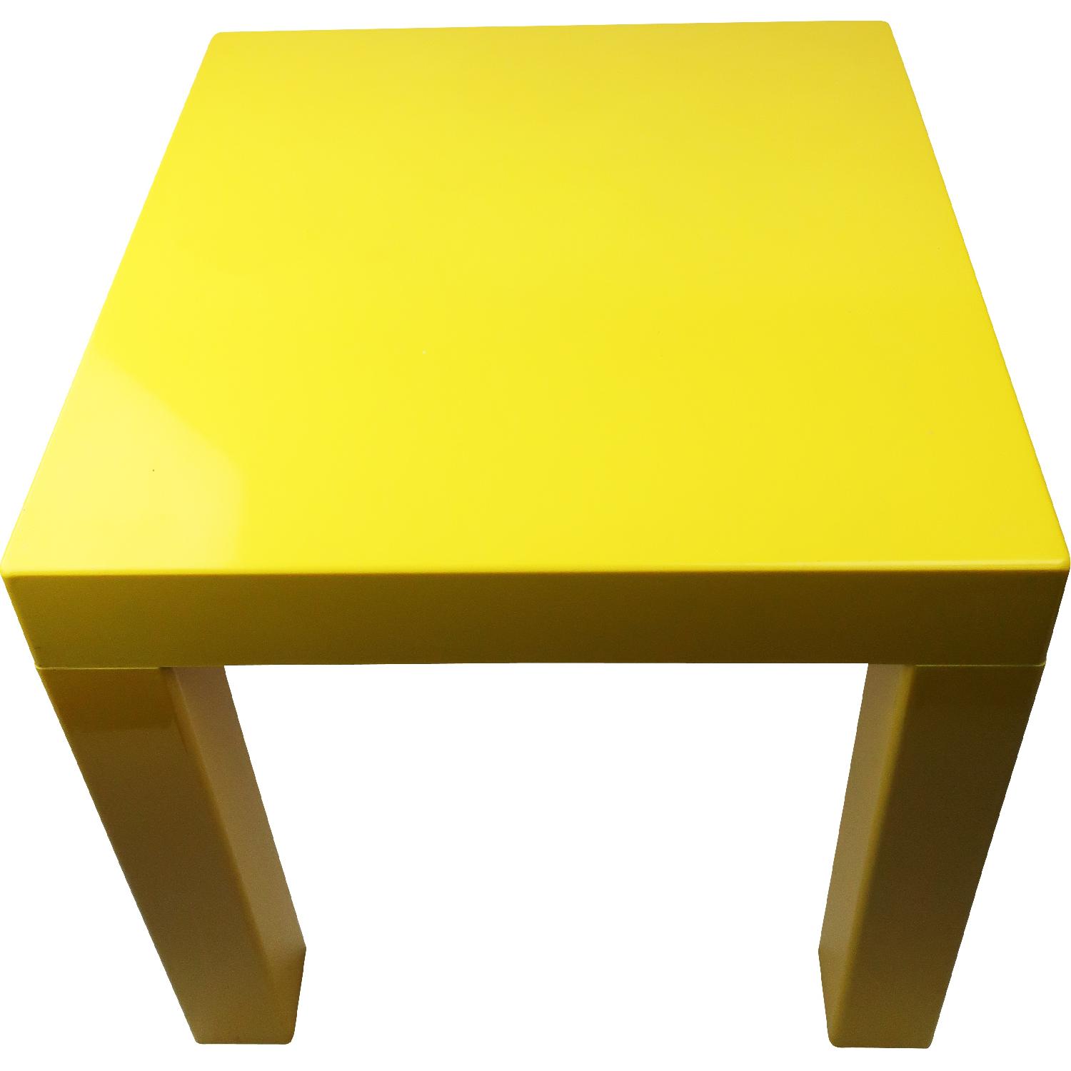 Vintage Yellow Plastic Side Table - image-4