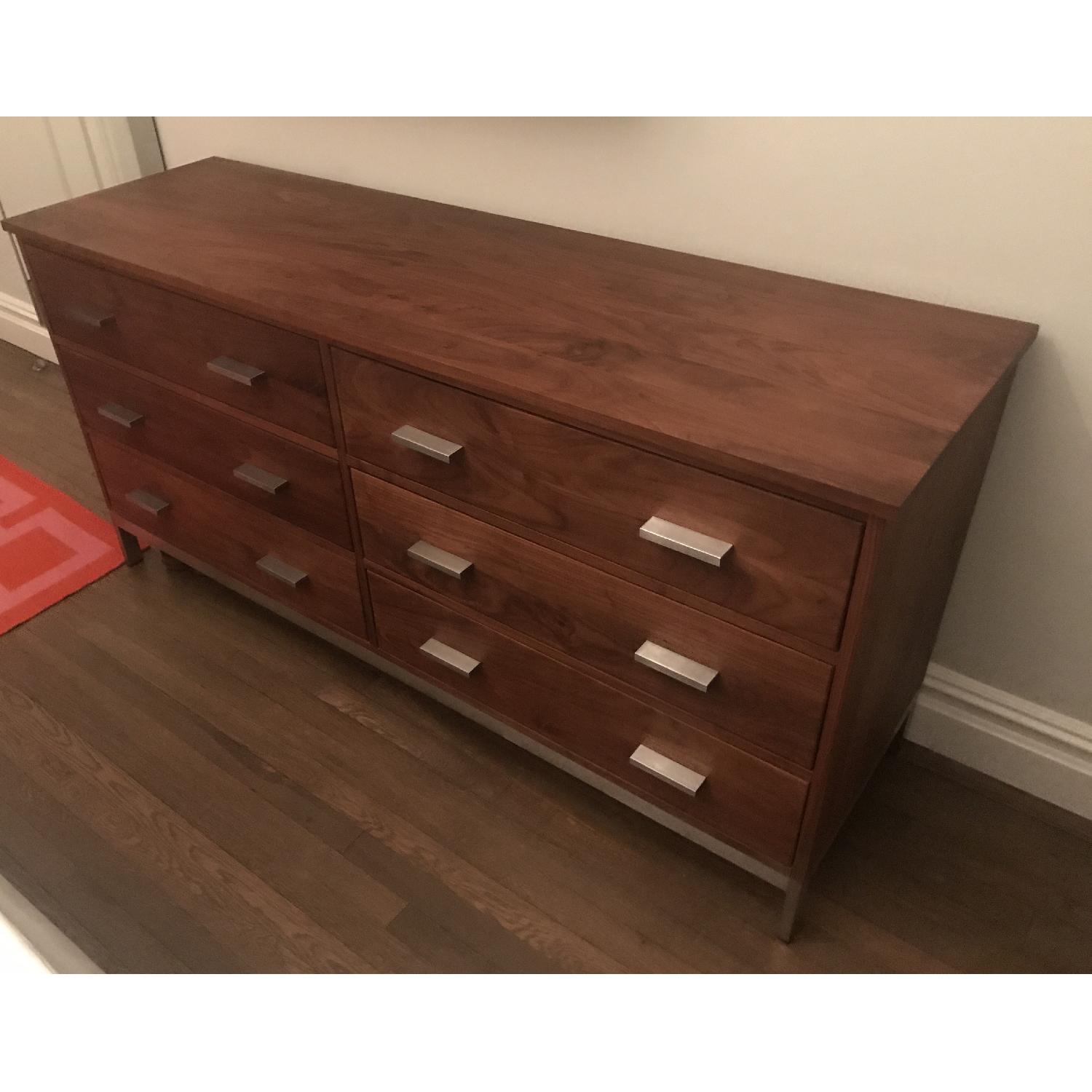 Room & Board 6 Drawer Dresser in Walnut & Stainless Steel - image-2