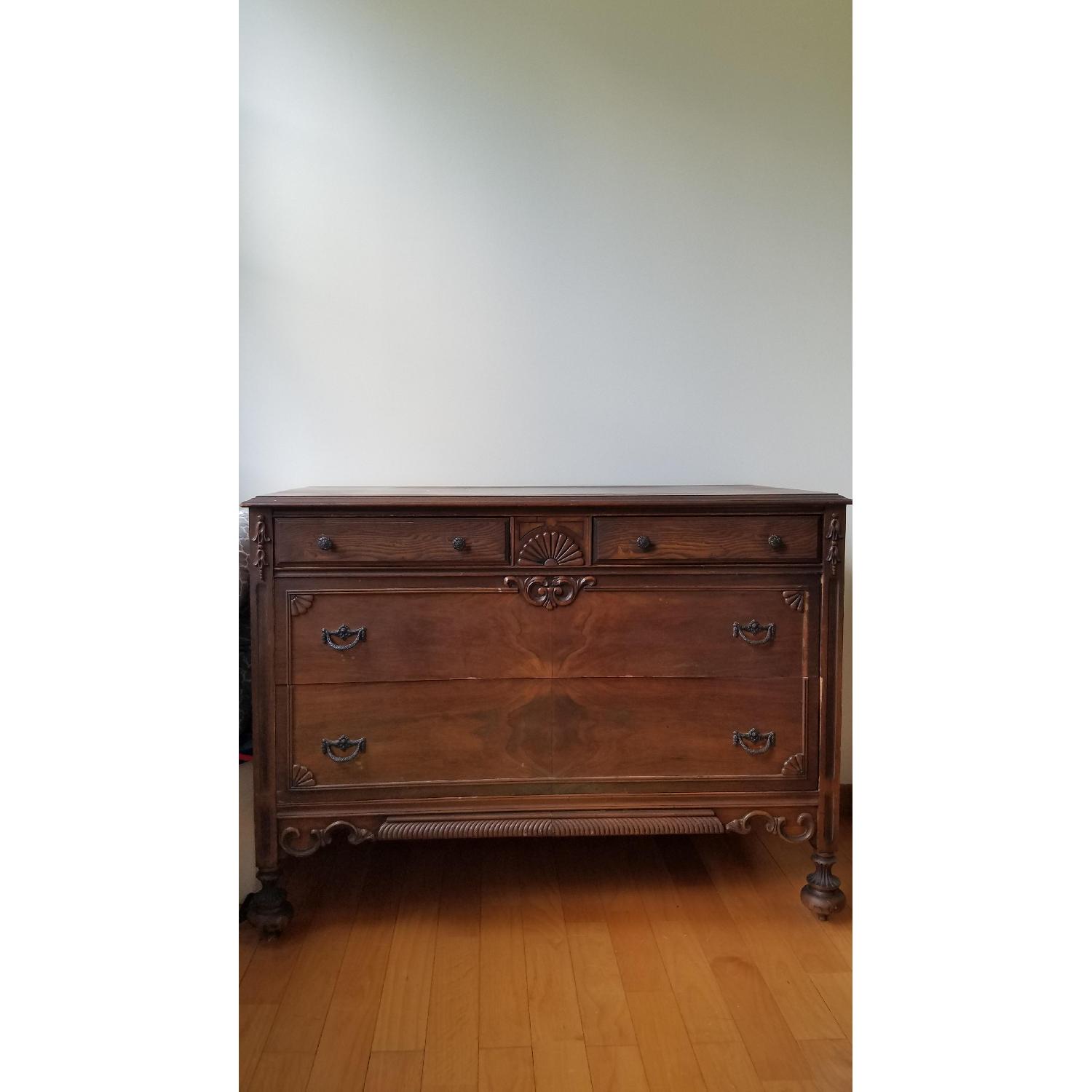 Antique Dark Wood Dresser - image-1