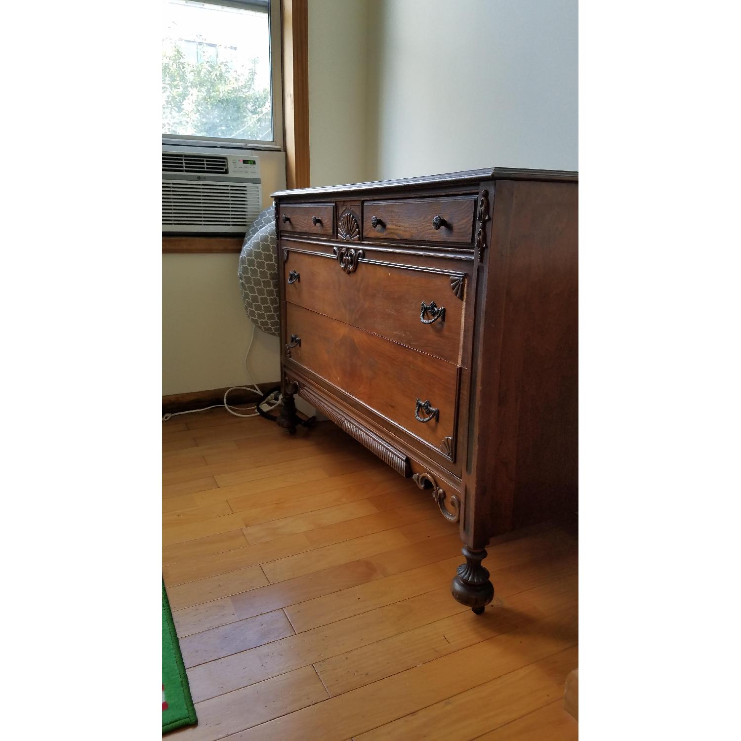 Antique Dark Wood Dresser - image-2