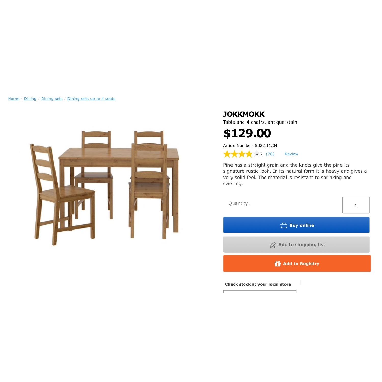 Ikea Jokkmokk Dining Table w/ 4 Chairs - image-3
