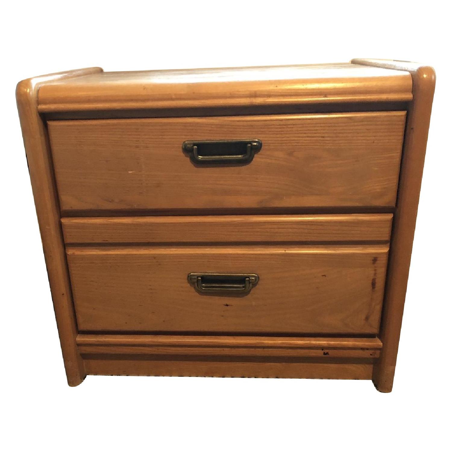 Vintage Solid Wood Nightstand AptDeco