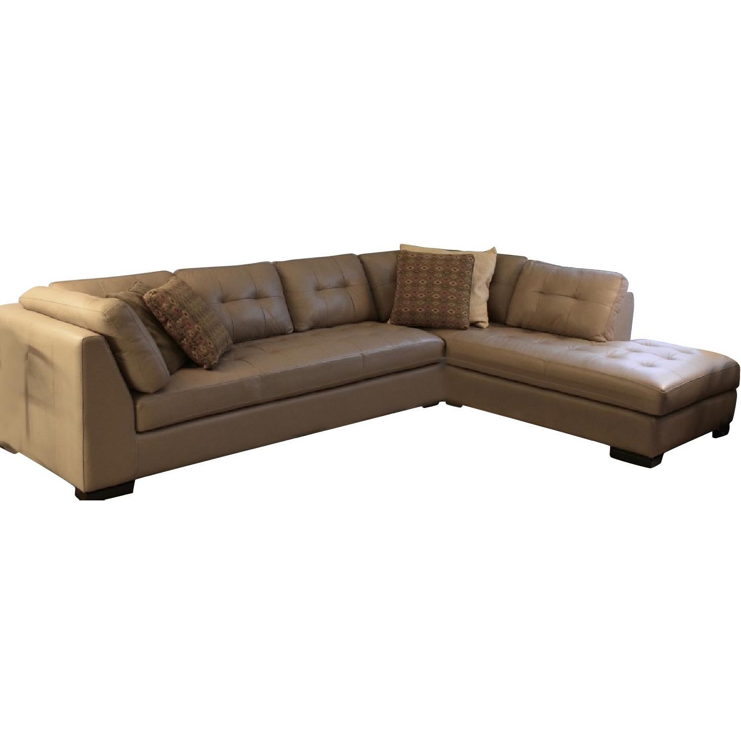 Omnia Newport Handmade Leather 2Piece Sectional Sofa AptDeco