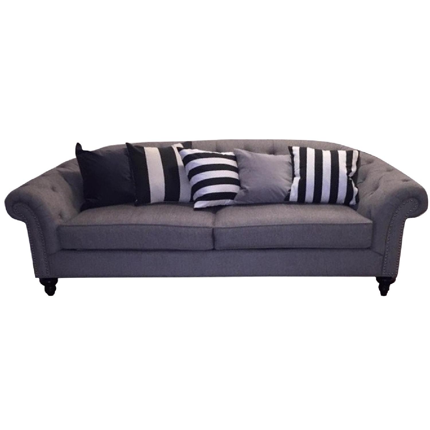 Raymour & Flanigan Chenille Sleeper Sofa AptDeco