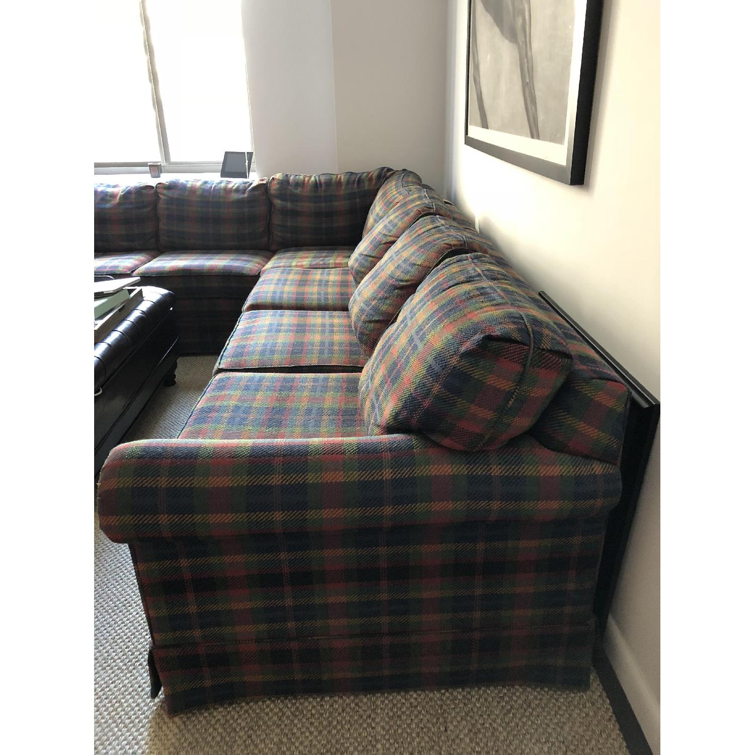 Sherrill Furniture Dark Plaid Sectional 2Piece Sofa AptDeco