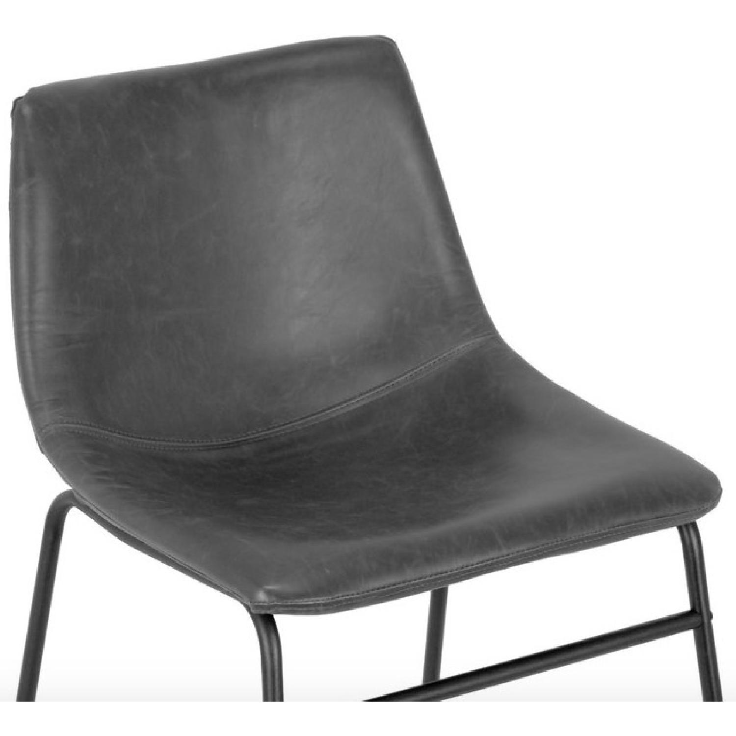 Glamour Home Iron Frame Vintage Gray Faux Leather Bar Stools - image-2