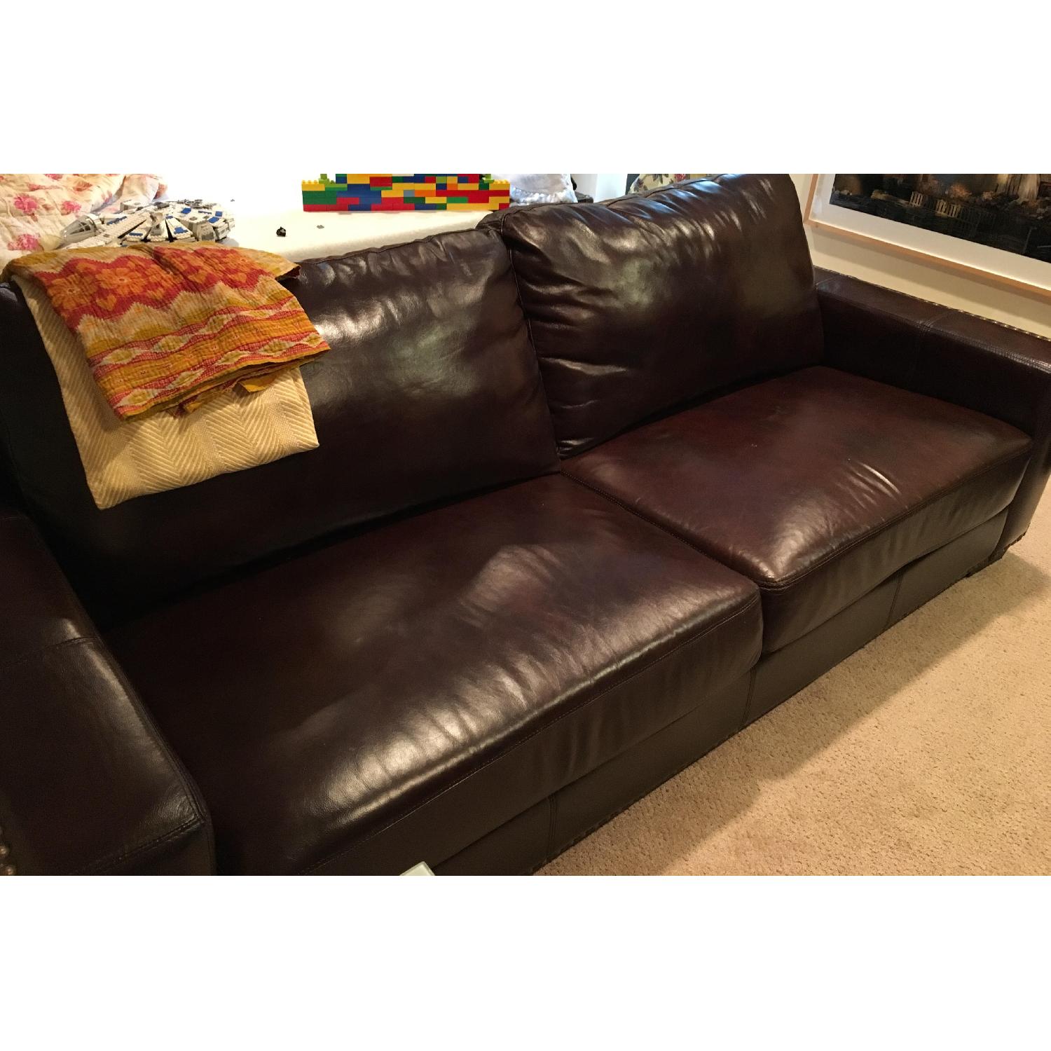 Abbyson Living Bravo Brown Leather Sofa - image-2