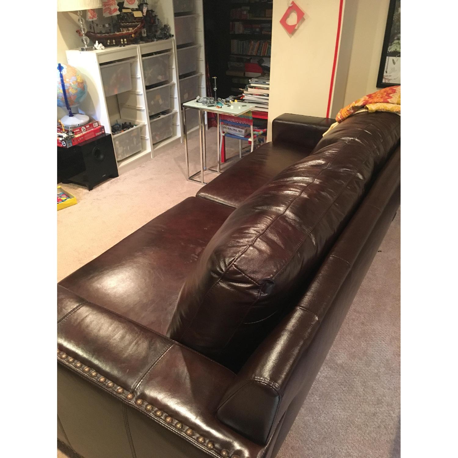 Abbyson Living Bravo Brown Leather Sofa - image-3