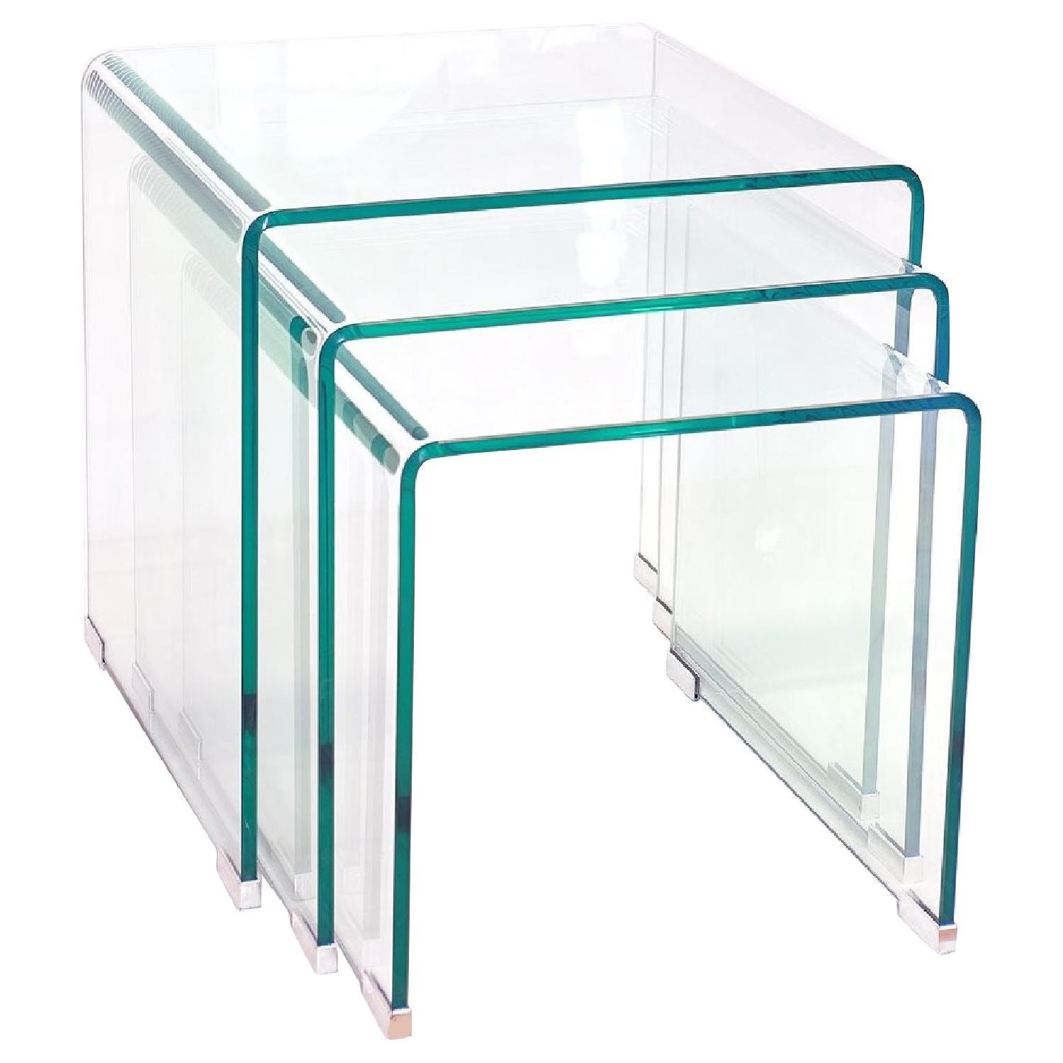 Modern Bent Glass Nesting Tables AptDeco