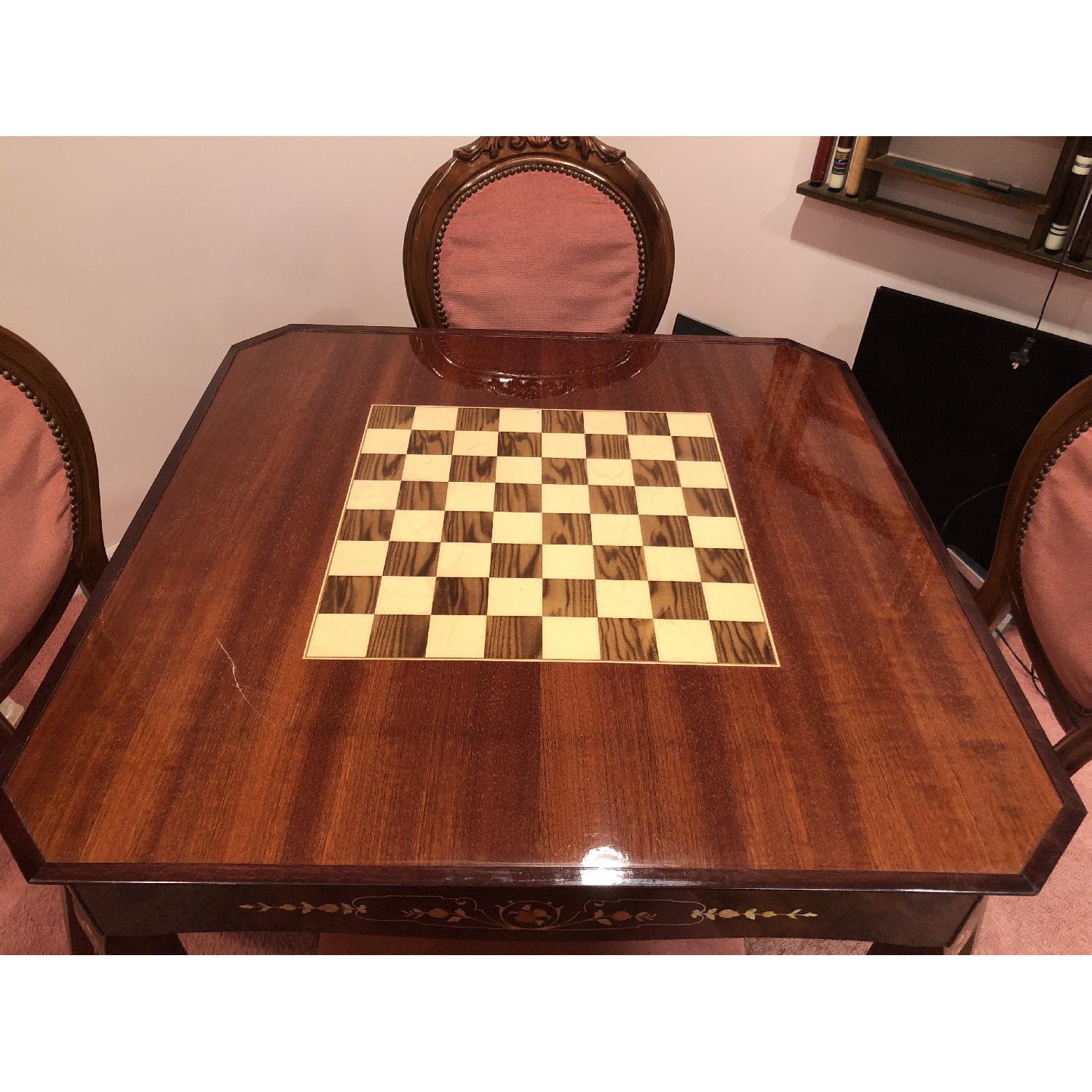 Renzo Romagnoli Italian Wood Multi Games Table w/ 4 Chairs - image-3