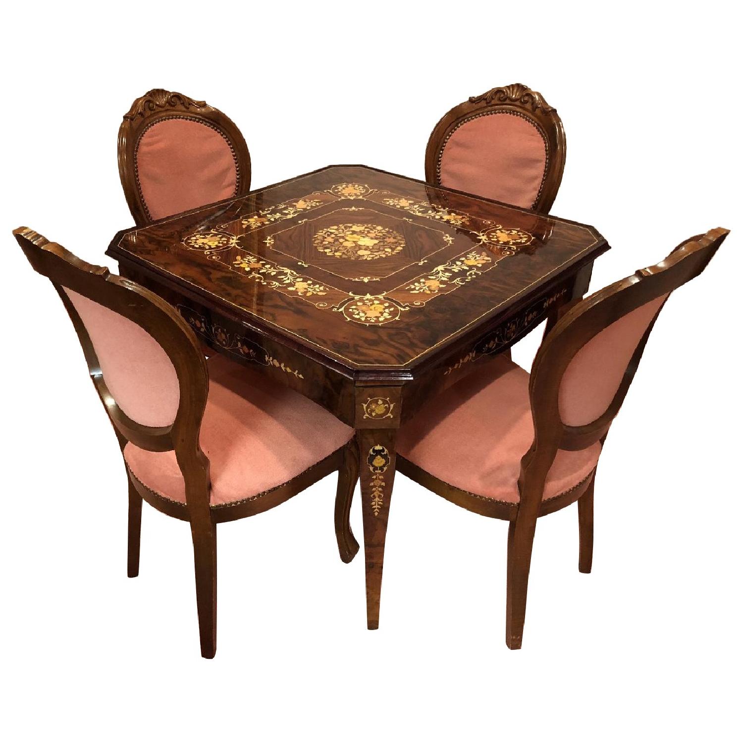 Renzo Romagnoli Italian Wood Multi Games Table w/ 4 Chairs - image-0