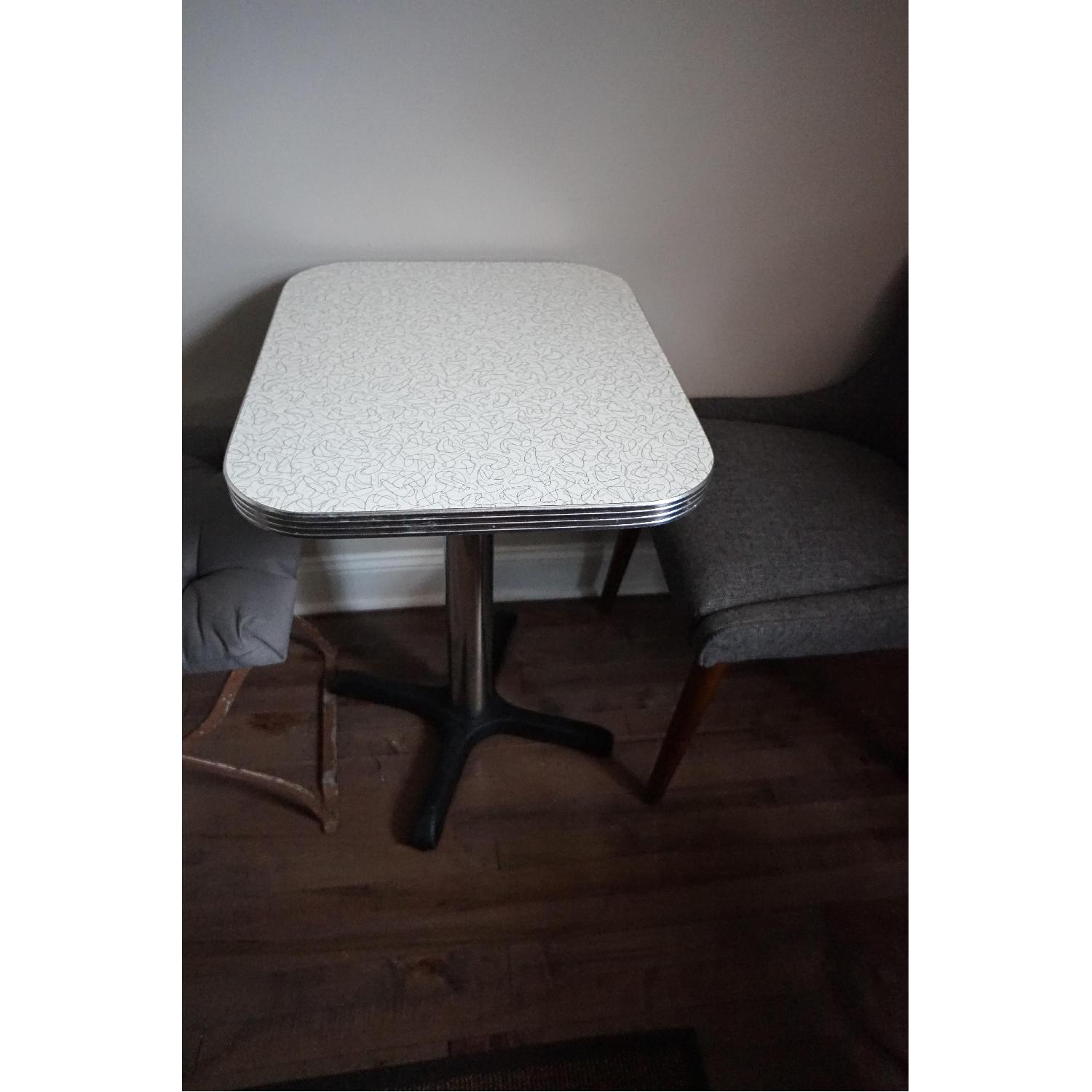 Retro Cafe Table w/ Boomerang Pattern - image-1