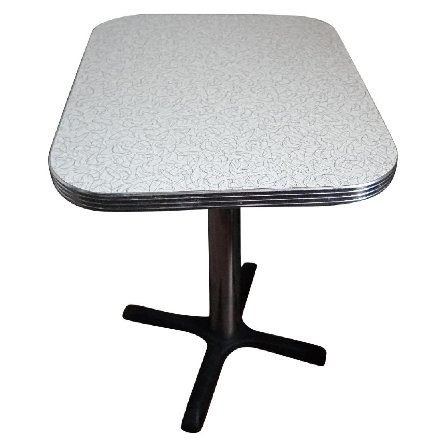 Retro Cafe Table w/ Boomerang Pattern - image-0