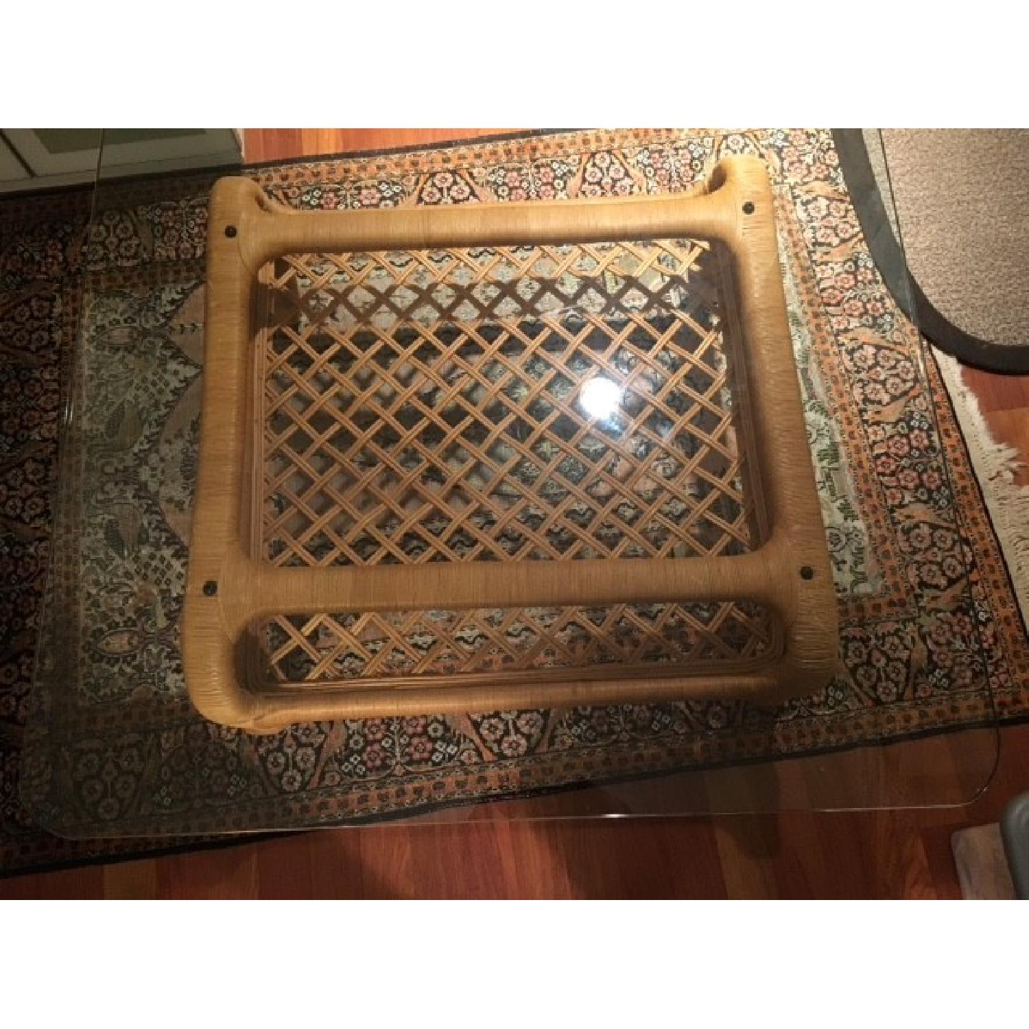 Ficks Reed Rattan Glass Top Coffee Table - image-10
