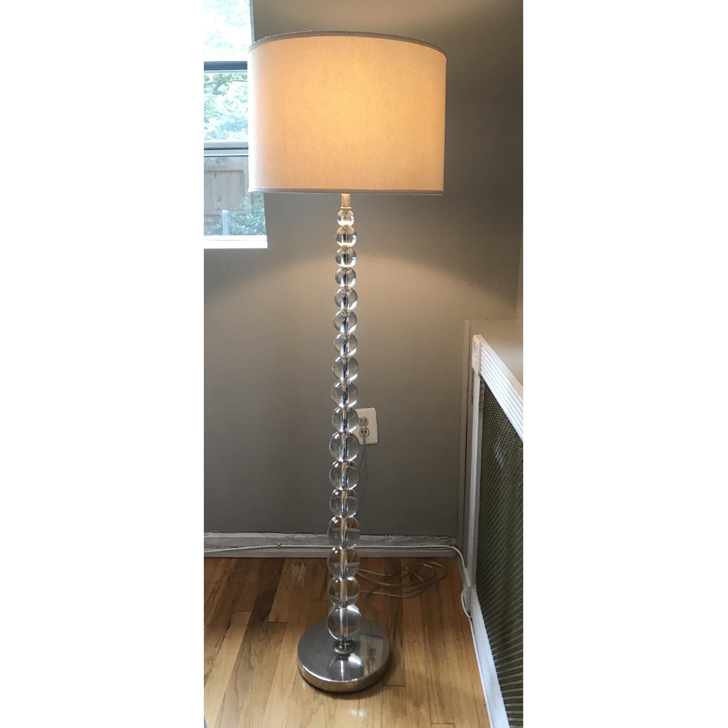 Pottery Barn Stacked Crystal Floor Lamp w/ Nickel Base - image-1