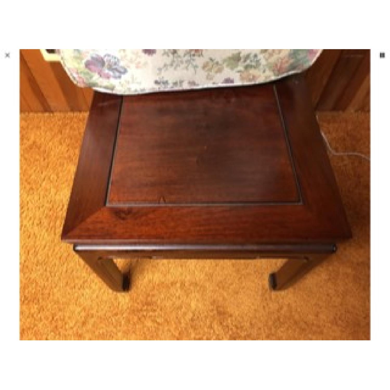 Chinese Wood Carved Mah Jong Game Poker Table w/ 4 Chairs - image-8