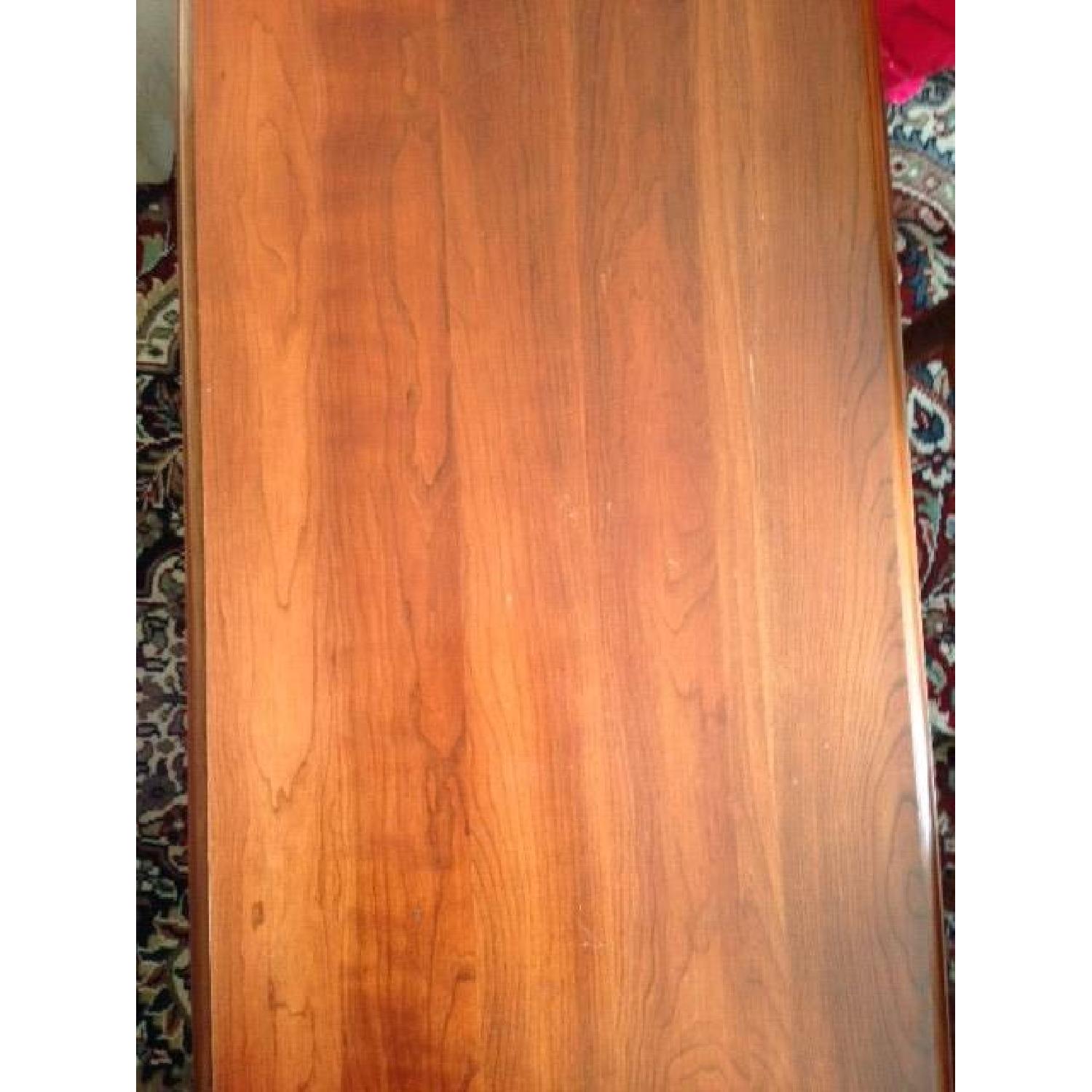 Vintage Oval Drop Leaf Wood Coffee Table - image-5