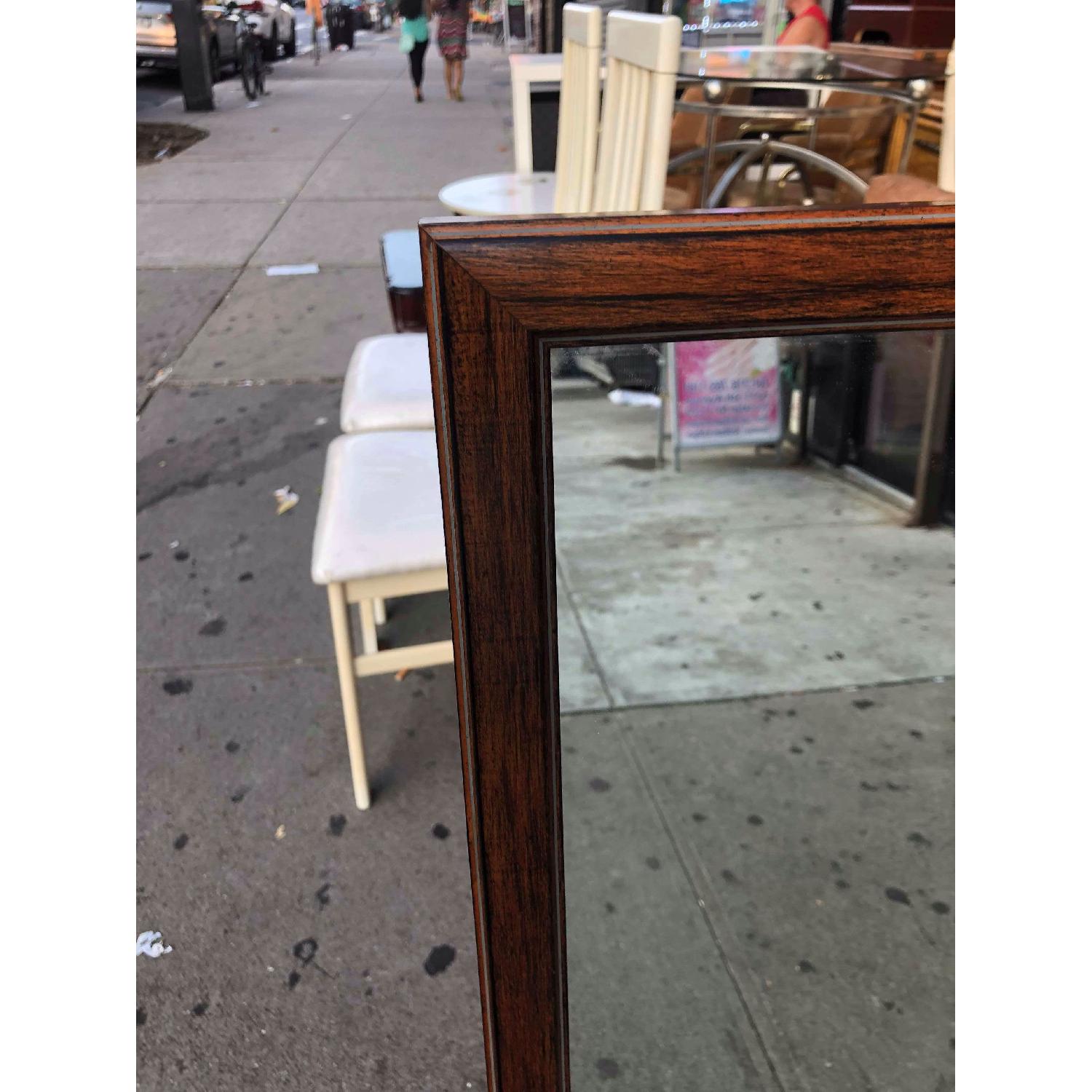 Vintage Mid Century Wooden Framed Wall Mirror - image-5