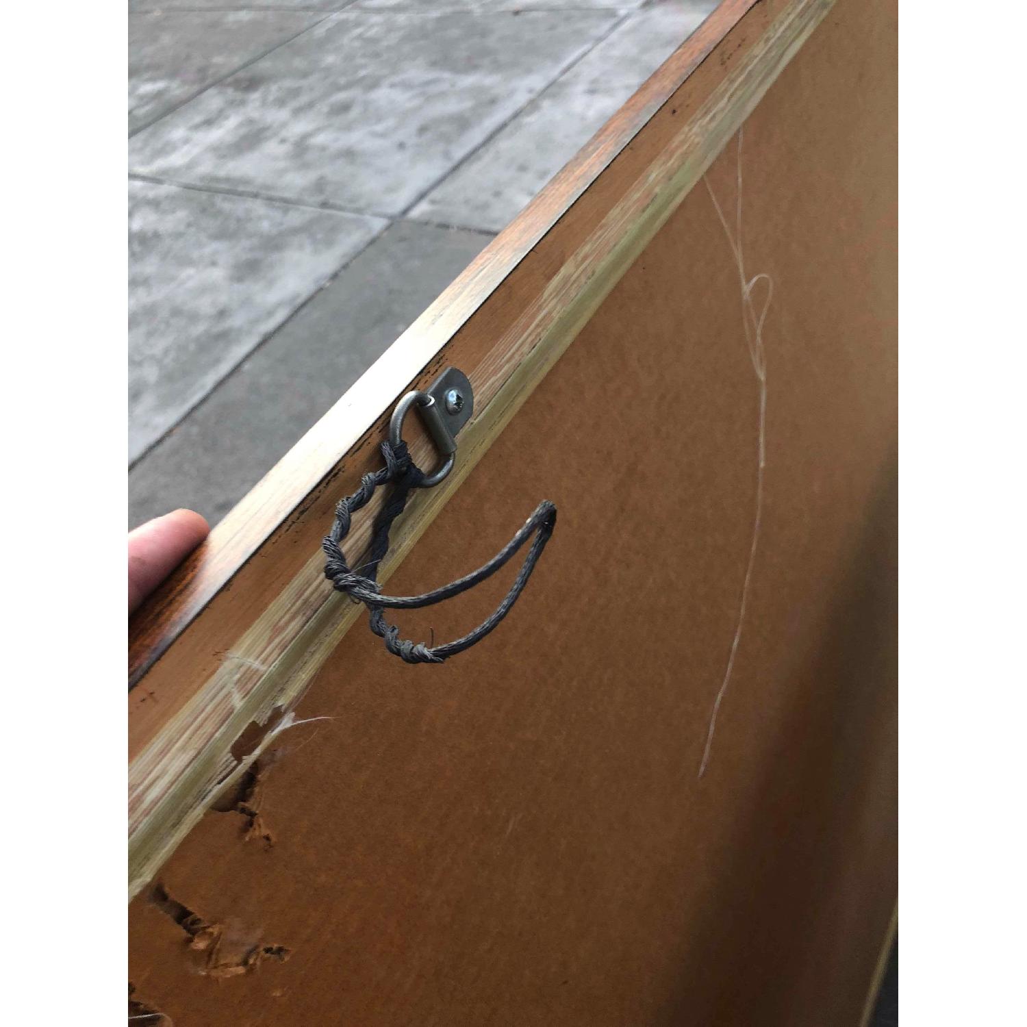 Vintage Mid Century Wooden Framed Wall Mirror - image-6