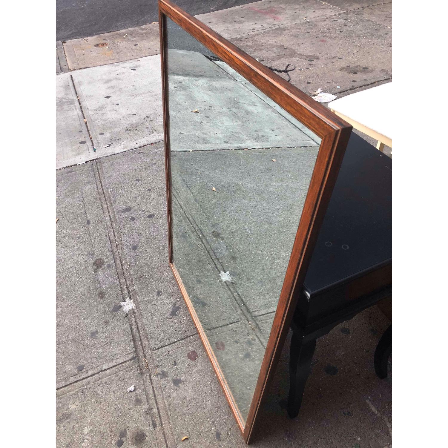 Vintage Mid Century Wooden Framed Wall Mirror - image-7