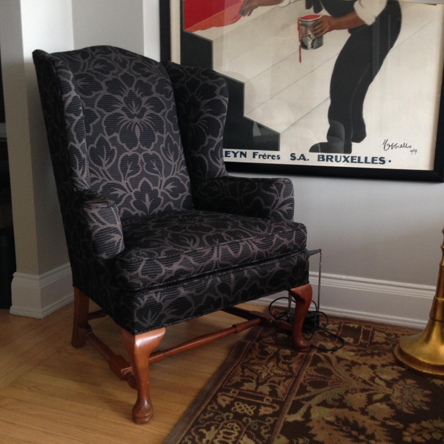 Vintage High Back Wing Chair - image-1