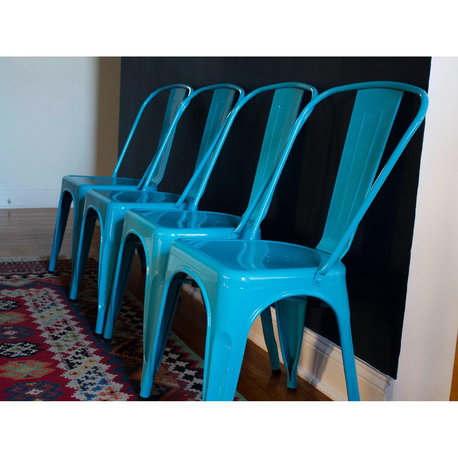 Aqua Metal Bistro Chairs - image-1