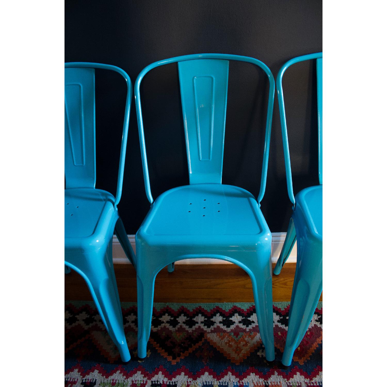 Aqua Metal Bistro Chairs - image-3