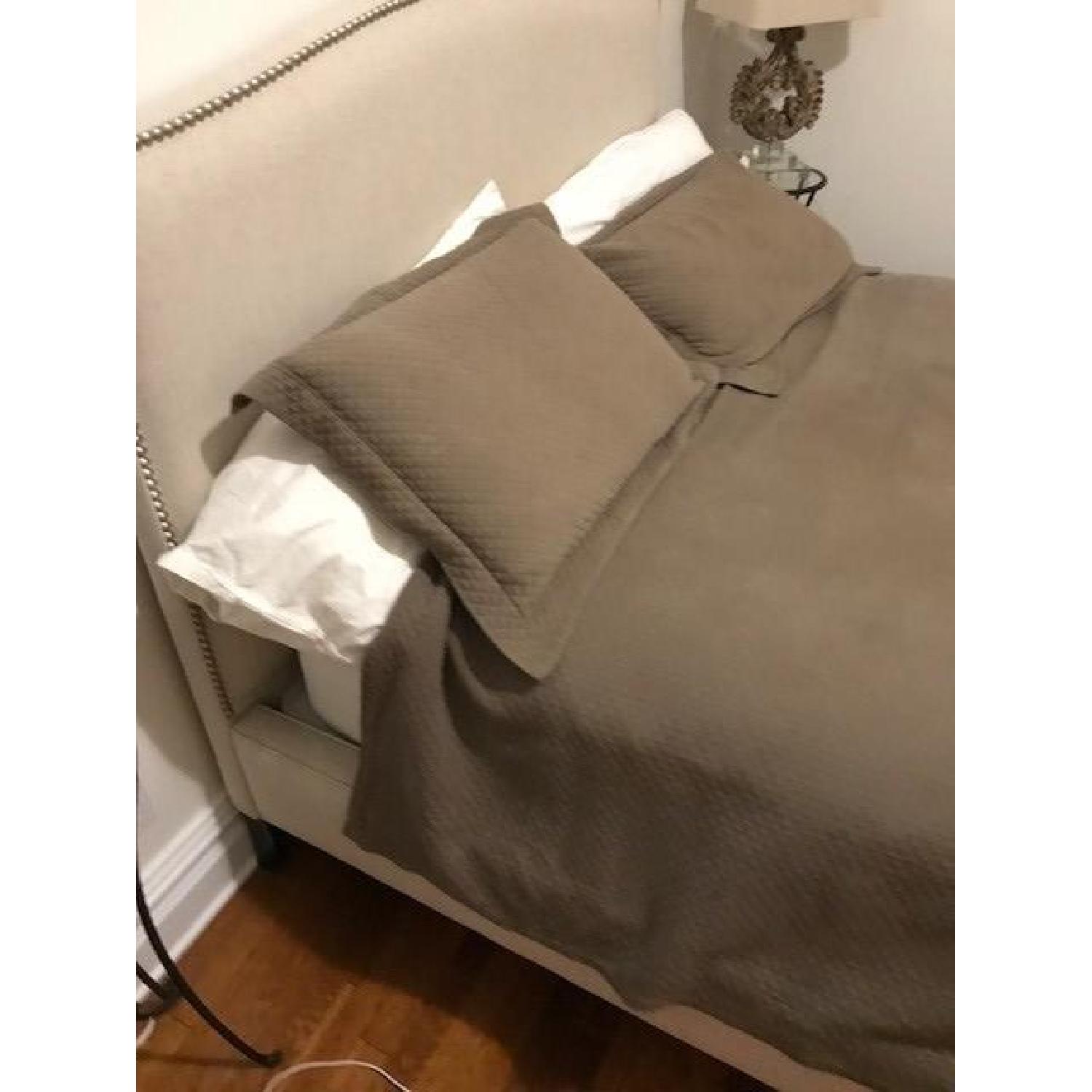 Crate & Barrel Colette Queen Upholstered Bed in Natural - image-3