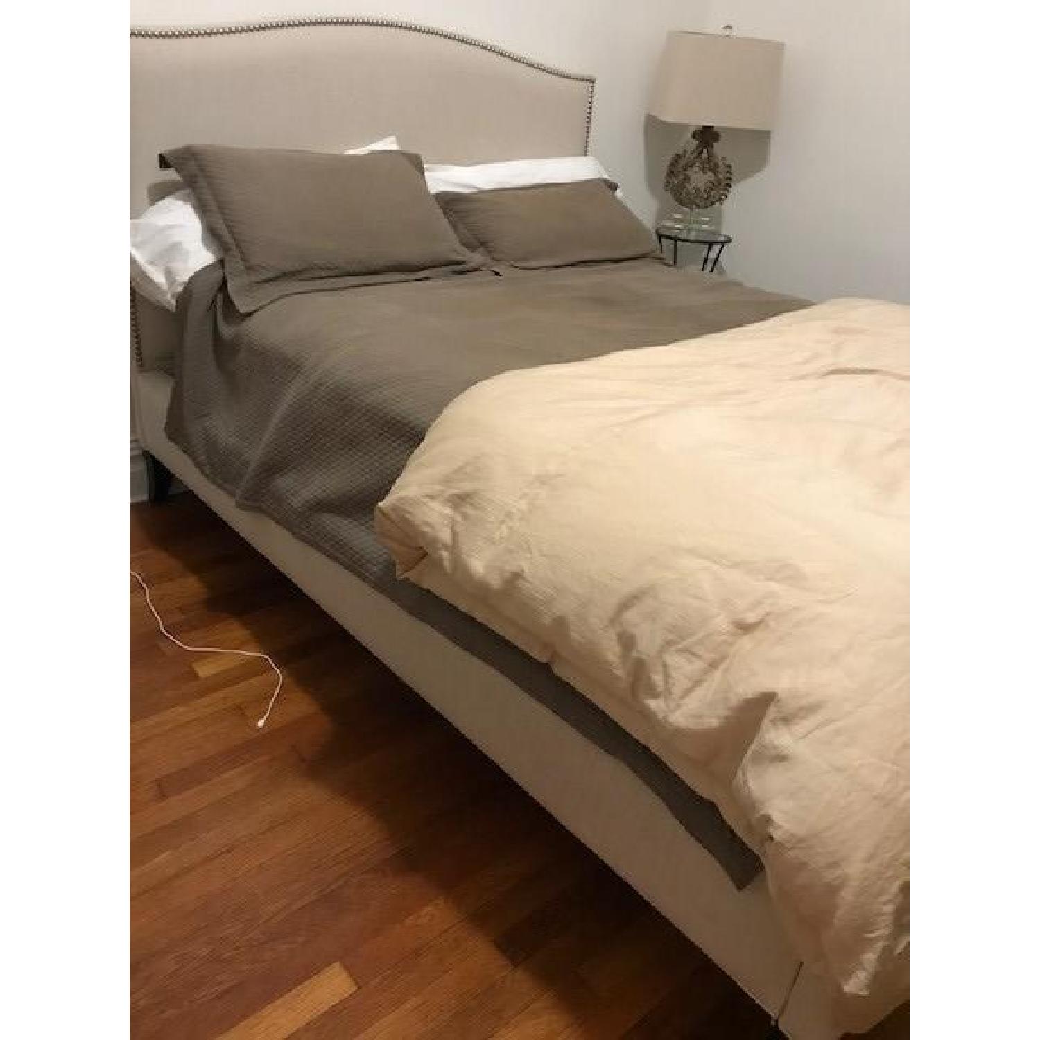 Crate & Barrel Colette Queen Upholstered Bed in Natural - image-4