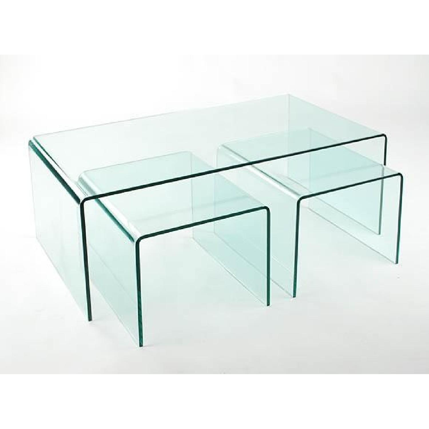 Modern 2.0 Bent Glass Nesting Tables AptDeco