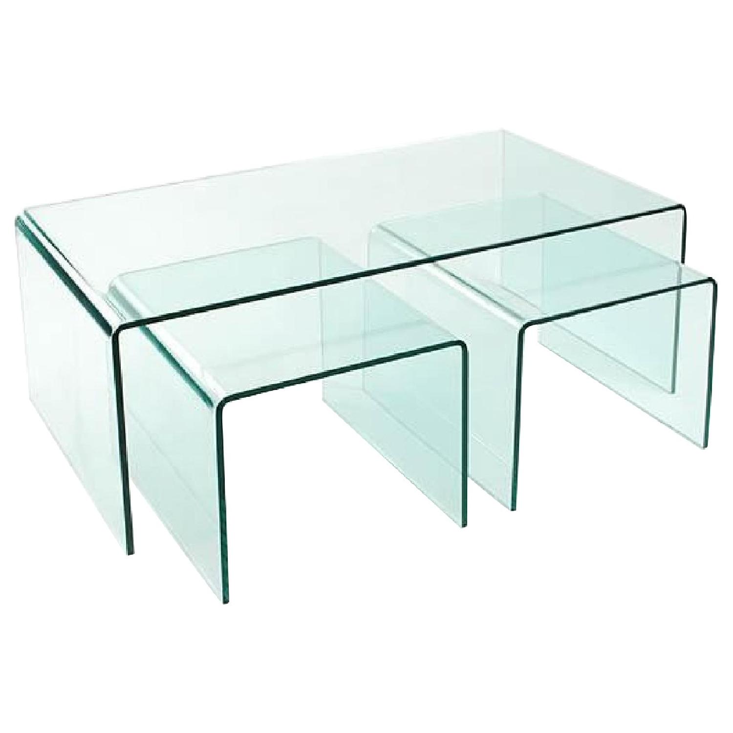 Modern 2.0 Bent Glass Nesting Tables AptDeco
