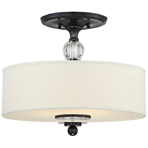 Used Quoizel 3 Light Fixtures w/ Fabric Drum Shade for sale on AptDeco