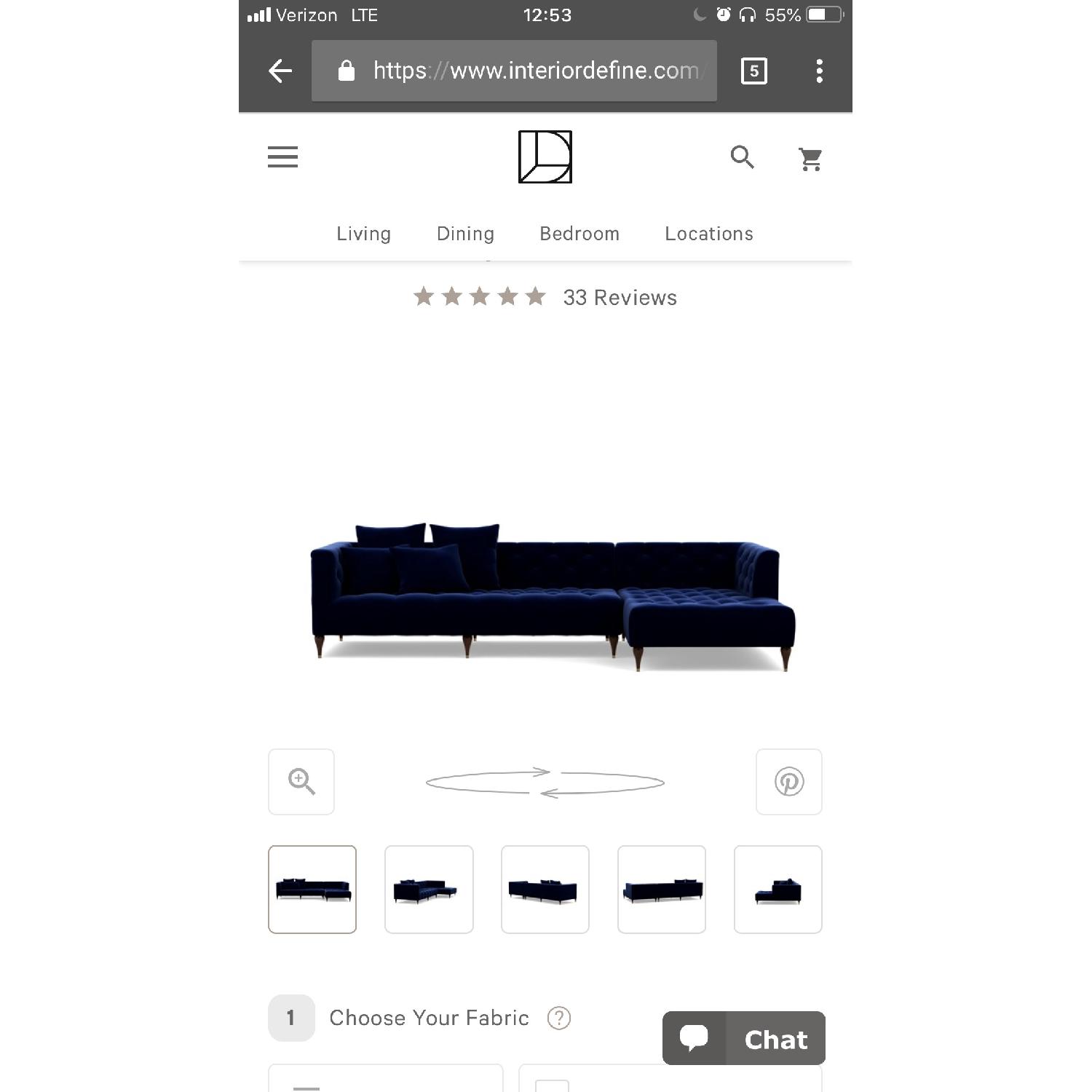Interior Define MS Chesterfield Sectional Sofa AptDeco