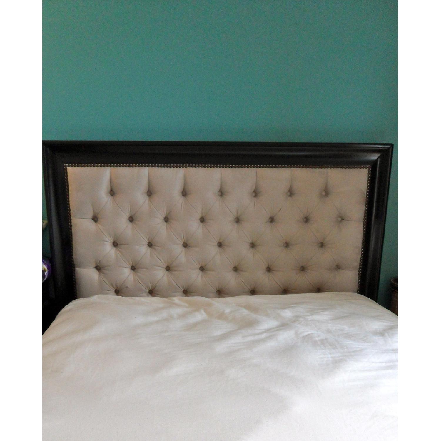Z Gallerie Rafael Oyster Bed w/ Tufted Headboard - image-2